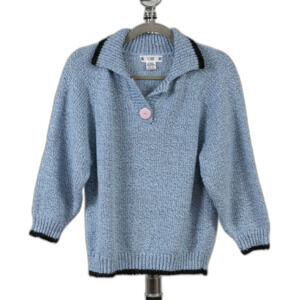 OHI blue collared sweater size M